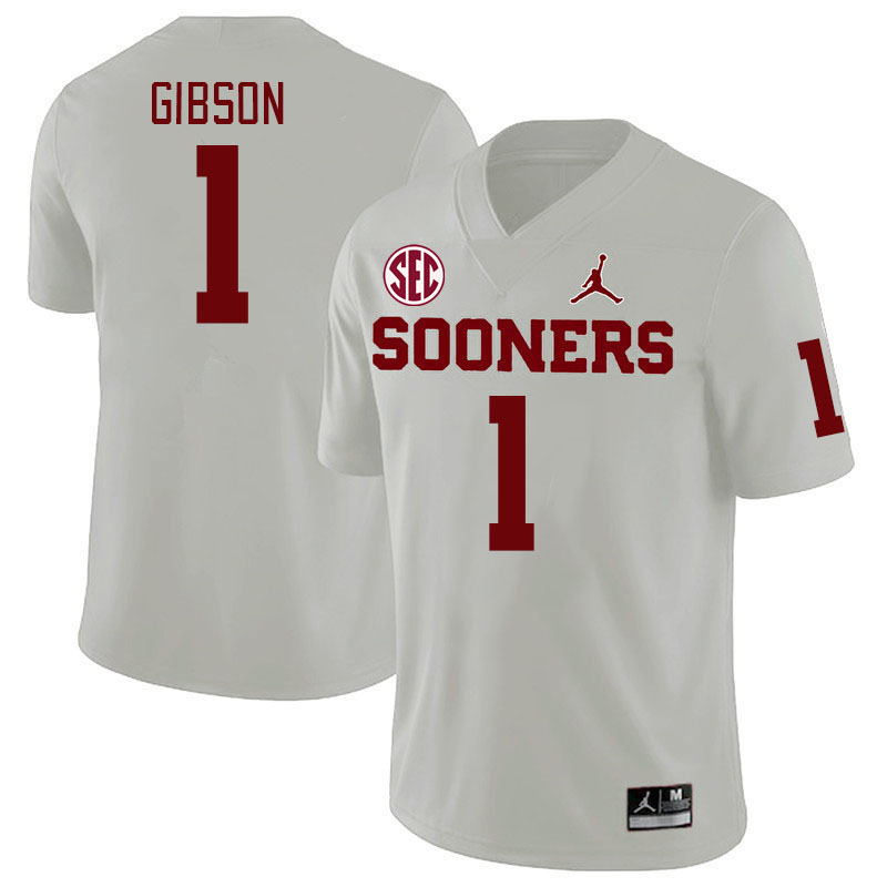 #1 Jayden Gibson Oklahoma Sooners 2024 SEC Conference College Football Jerseys-White